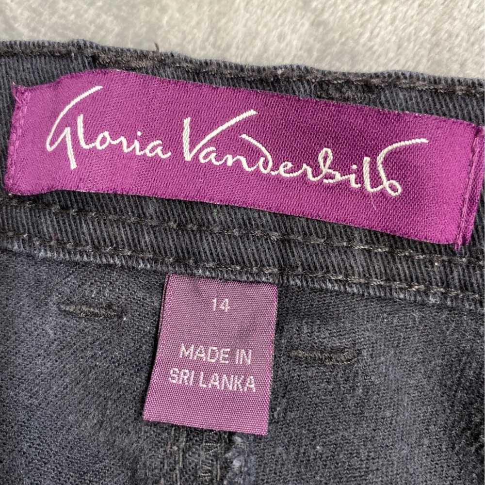 High-Rise Black Preppy Capri Jean Gloria Vanderbilt Amanda Sz 14 (34x18) Stretch - Picture 4 of 8